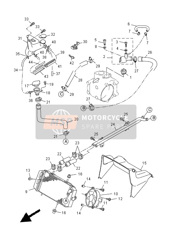 Yamaha YP250R 2015 Termosifone & Tubo per un 2015 Yamaha YP250R